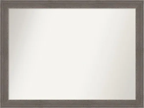 Miniatura 207 de Amanti Art Espejo de pared personalizado no biselado (24.5 x 24.5 pulgadas), marco gris marrón alta, varios tamaños personalizados, espejo de baño