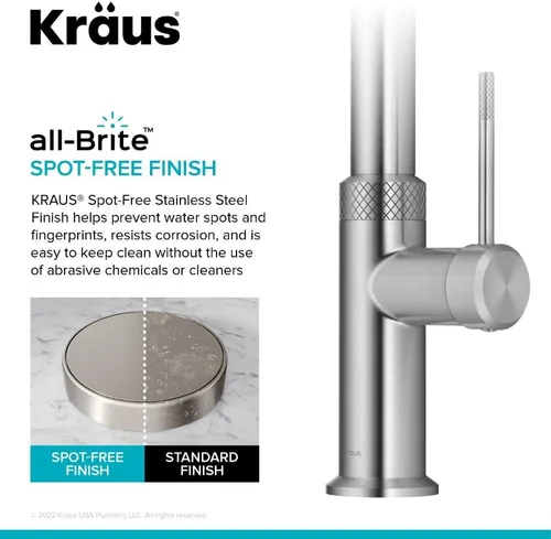 Miniatura 6 de KRAUS Oletto - Grifo de cocina moderno industrial con una sola manija extraíble de acero inoxidable libre de manchas, KPF-2654SFS Acero inoxidable