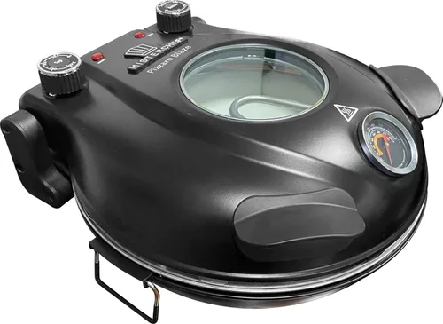 Miniatura 4 de MisterChef Horno eléctrico de pizza para interiores, horno de pizza de encimera de 12 pulgadas, calentamiento rápido de hasta 800 °F, máquina
