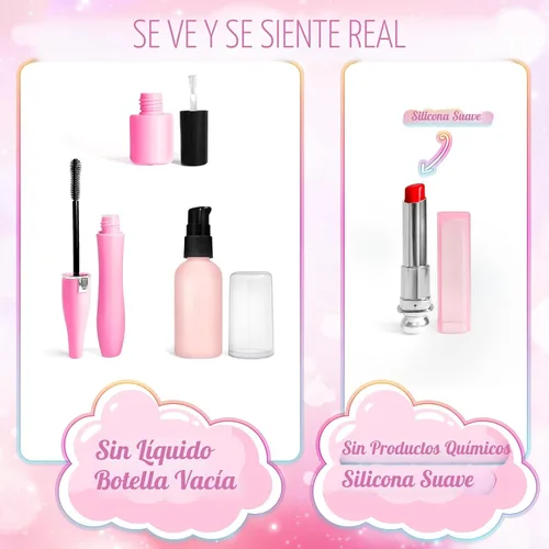Miniatura 3 de Maquillaje de simulación para niños pequeños, juego de maquillaje de juguete para niños de 3 a 5 años, kit de maquillaje de juguete para niños