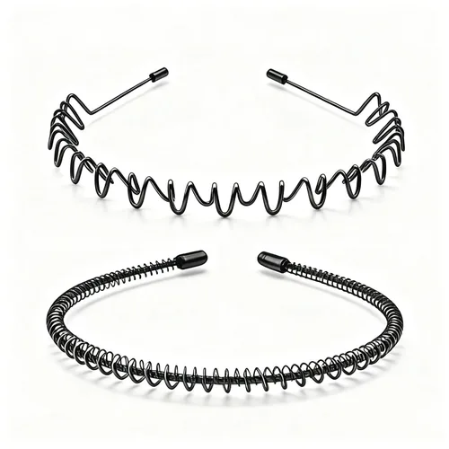 Miniatura 11 de Diademas de metal para hombres y mujeres, paquete de 2 bandas ajustables antideslizantes para el cabello, diadema negra ligera para lavado facial