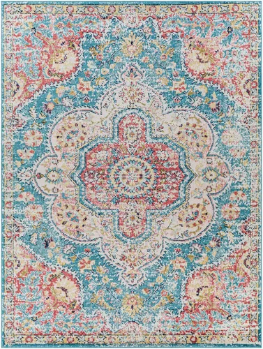 Miniatura 3 de Artistic Weavers Romaine - Alfombra vintage con medallón, 2 pies x 3 pies, celeste Azul cielo