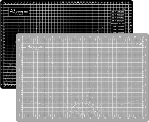 Miniatura 20 de Headley Tools Tapete de corte autorreparable grueso de 18 x 12 pulgadas, tapete de costura de corte giratorio A3 para manualidades, tabla de cortar