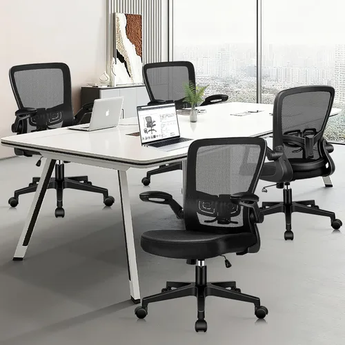 Miniatura 2 de KLASIKA Sillas de escritorio con ruedas, silla de oficina ergonómica de malla, altura ajustable y soporte lumbar giratorio, silla de oficina en casa