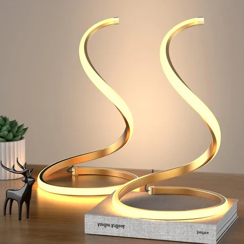 Miniatura 6 de NUÜR Juego de 2 lámparas de mesa LED, lámparas de mesa plateadas, lámpara de mesa de noche, control táctil, regulable continuo, lámpara de mesa