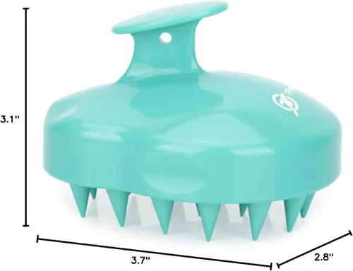 Miniatura 8 de FREATECH Cepillo de champú y masajeador con cerdas de silicona suave para el cuidado del cuero cabelludo, exfoliador para la ducha que elimina