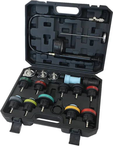 Kit de probador de presión de refrigerante DKwoeshg, bomba de prueba de presión de radiador universal con adaptadores, detector de fugas del sistema