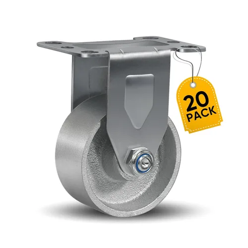 Miniatura 51 de S Ruedas industriales de 3 pulgadas, ruedas de bloqueo de hierro fundido semiacero, ruedas de placa con capacidad de 350 libras
