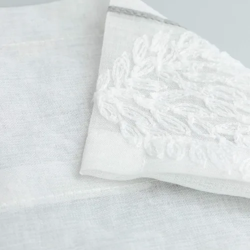 Miniatura 6 de VOGOL Juego de cortinas transparentes bordadas y cenefas para sala de estar, con bolsillo para barra blanca, par de cortinas traslúcidas