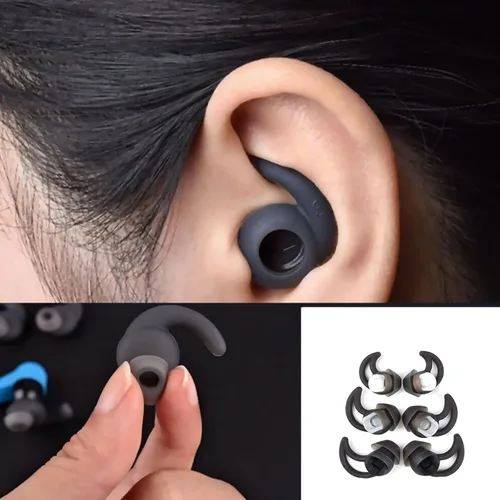 Miniatura 6 de 3 pares S/M/L de silicona de repuesto en el oído puntas de auricular Set auriculares para Bo-se QC20 QC20i SoundSport SIE2i IE2 IE3 Negro