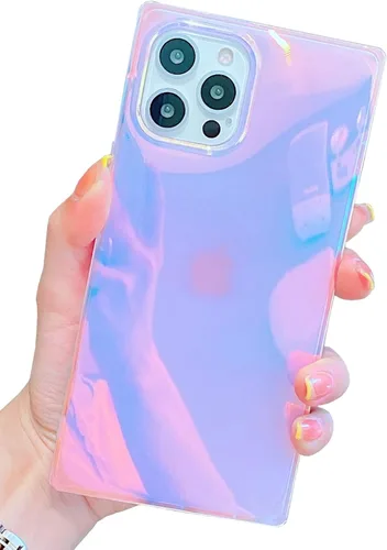 Miniatura 26 de Funda compatible con iPhone 13, borde rectangular, bonita funda protectora de lujo con diseño de flores al óleo para mujeres y niñas, funda