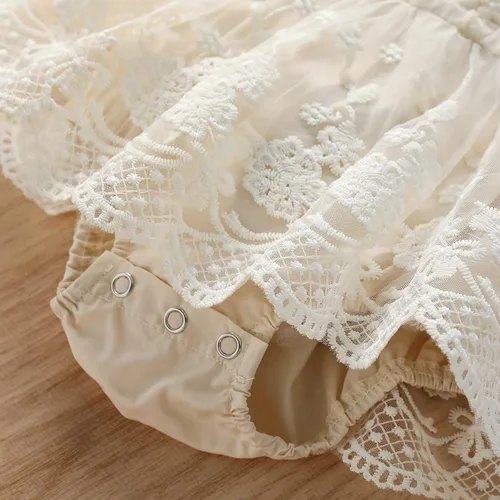 Miniatura 3 de CIYCUIT Mameluco de encaje para bebé, ropa bohemia para recién nacidos, trajes de fotografía