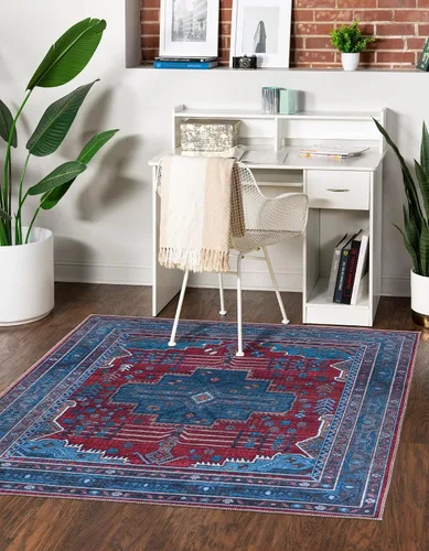 Miniatura 14 de Unique Loom Mangata Collection - Alfombra de área - Mary (rectangular 2' 0" x 3' 0", azul/negro)