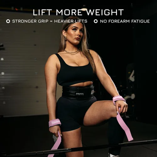 Miniatura 4 de Correas de gimnasio Breaking Limits Correas de levantamiento de peso para muñecas Paquete – Correas de levantamiento para entrenamiento