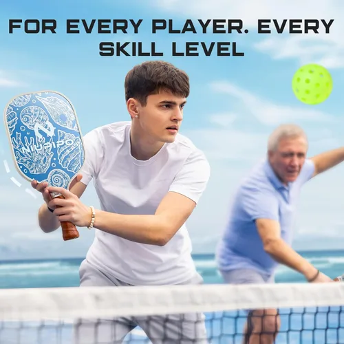 Miniatura 8 de niupipo Pickleball Paddles Set of 2/4/1, USAPA Approved Carbon Fiber & Fiberglass Hybrid, Easy Power, Polypropylene Honeycomb Core, Cushioned 4.72