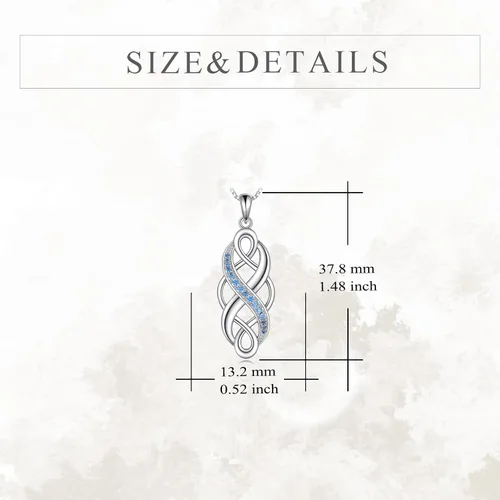 Miniatura 5 de YFN Collar con colgante de ópalo creado con nudo celta irlandés, collares negros de plata esterlina para mujeres y hombres de 18 pulgadas