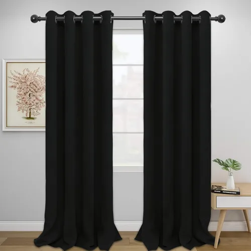 Miniatura 34 de Easy-Going - Cortinas opacas para dormitorio, aislamiento térmico sólido con ojales, cortinas de ventana para reducción de ruido, cortinas