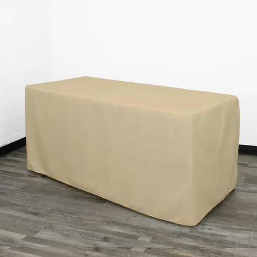 Miniatura 29 de YOUR CHAIR COVERS Mantel ajustable color marrón chocolate – Mantel rectangular de poliéster ajustable de 6 pies, mesa de buffet para interiores