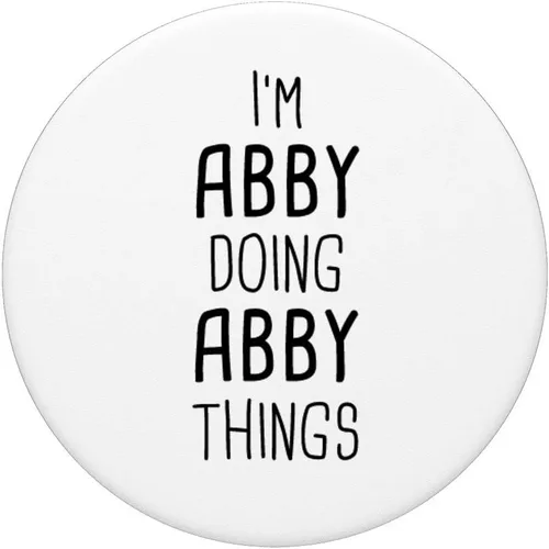 Miniatura 3 de I'm ABBY Doing ABBY Things Personalized Girl Name Gift - PopSockets Grip and Stand for Phones and Tablets, Negro