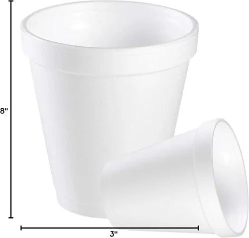 Miniatura 8 de Pantryware Essentials Vasos desechables de espuma blanca de 8 onzas, paquete de 50 unidades. Vasos desechables de espuma para bebidas