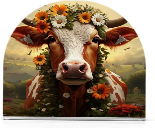 Miniatura 9 de Nander Lindo servilletero de vaca de Navidad para mesas, servilleteros para cocina, servilleteros de mesa, servilleteros de cóctel, soporte