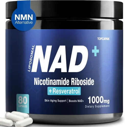 NAD+ Suplemento licotinamida ribosida liposomal resveratrol 1000mg Suplemento orgánico puro para un envejecimiento saludable, cerebro, energía