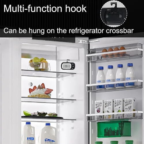 Miniatura 4 de Termómetro digital para nevera, 2 unidades, termómetro digital para habitación, pantalla LCD grande, termómetro para refrigerador con interruptor