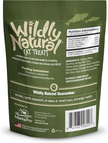 Miniatura 2 de Wildly Natural Golosinas para gatos, 2.5 onzas, sabor a salmón