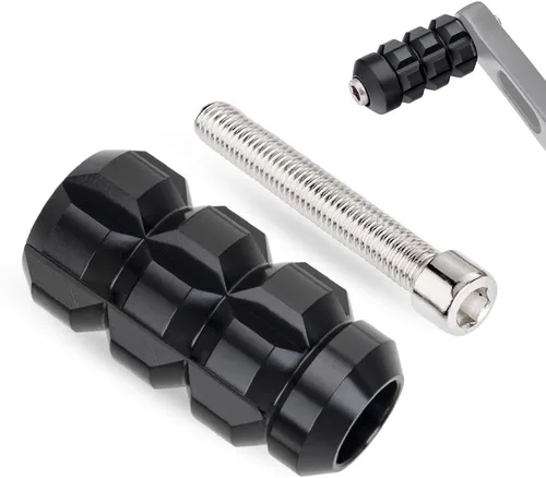 Miniatura 8 de Clavija de Cambio Palanca de Cambio de Motocicleta CNC Billet Negra Reposapiés Compatible con Harley Dyna Sportster Softail Street Road Glide Negro-a
