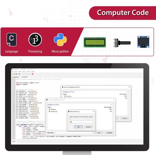 Miniatura 7 de GeeekPi Kit definitivo para Raspberry Pi Pico W con encabezados, tutoriales detallados, ejemplos de proyectos, varios elementos para programación