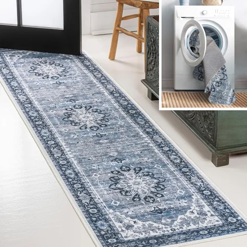 Miniatura 3 de JONATHAN Y Alfombra lavable a máquina de 2 x 8 pies, medallón adornado ASA para sala de estar, dormitorio, cocina, oficina, fácil limpieza, alto