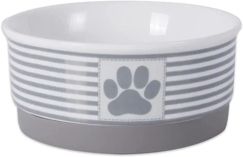 Miniatura 17 de DII Hueso seco Bol mascota de cerámica para comida & agua, con borde de silicona para antideslizante Pequeño, Mediano, Grande Perros y Gatos, L, Gris