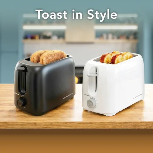 Miniatura 8 de OVENTE Tostadora eléctrica de 2 rebanadas con ajuste selector de tostado de 6 tonos, diseño compacto y bandeja de migas extraíble, potencia de 700