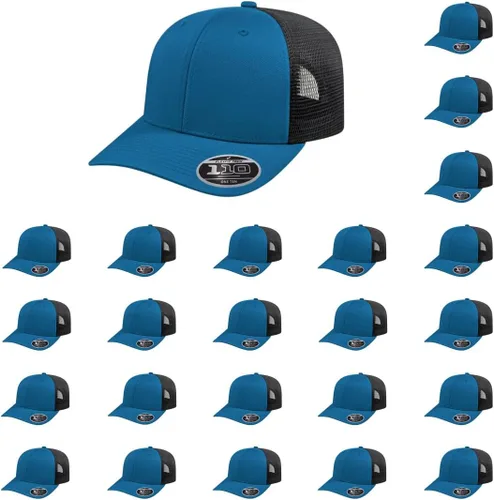 Miniatura 138 de Cap America i8502 Flexfit 110 Premium - Gorra de camionero de perfil medio con 6 paneles de malla trasera con protección UV y cierre ajustable Azul