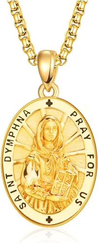 Miniatura 519 de Collar de plata de ley 925 con medalla de San Patrón, colgante de protección católica, amuleto, joyería religiosa para hombres y mujeres