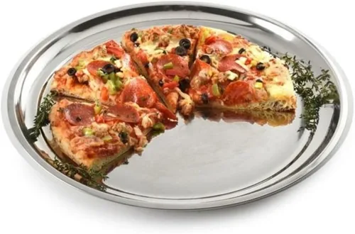 Miniatura 2 de Norpro Bandeja para pizza de acero inoxidable, 13-1/2 pulgadas, 13.5 pulgadas, plata