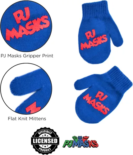 Miniatura 19 de PJ Masks Conjunto de gorro y mitones de invierno para niños, gorro para niños pequeños