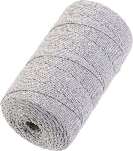 Miniatura 74 de Cuerda de macramé 4 mm x 328 yardas Natural Cuerda de algodón para macramé Cuerda de macramé colorida Cordón de algodón suave Suministros de macramé