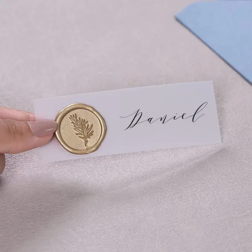 Miniatura 7 de UNIQOOO Pegatinas de Sello de Cera - Pegatinas de Sello de Sobre para Invitación de Boda de Romero, 100 Piezas de Pegatinas Metálicas Autoadhesivas