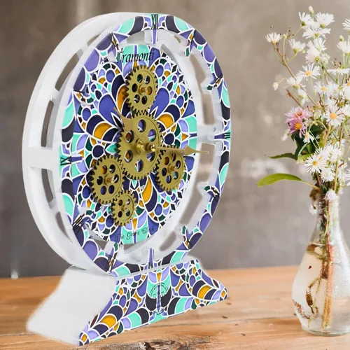 Miniatura 37 de ImprovingLife The Gears - Reloj de pared con engranajes móviles (Atrani, redondo de 10 pulgadas)