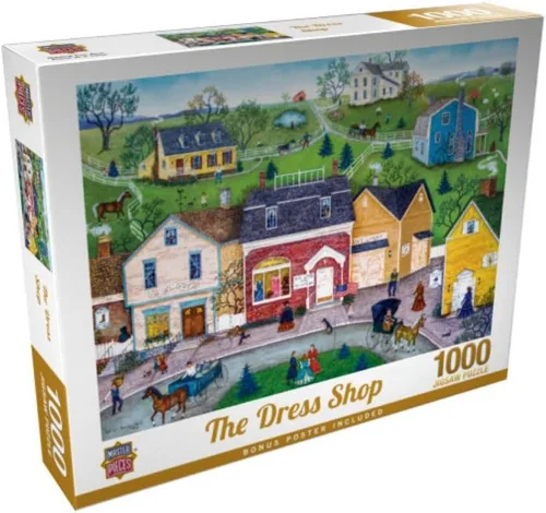 Miniatura 4 de Masterpieces Rompecabezas de 300 piezas para adultos y familias – The Dress Shop – 19.25 x 26.63 pulgadas