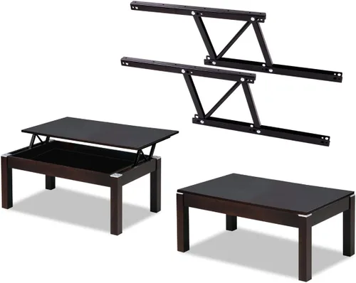 Eleva la mesa de centro moderna para escritorio, mecanismo de bricolaje, bisagra para muebles, soporte de resorte, color negro