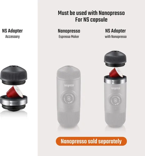 Miniatura 2 de WACACO Adaptador Nanopresso NS, accesorios para máquina de café espresso portátil Nanopresso, compatible con cápsulas NS, perfecto para viajes