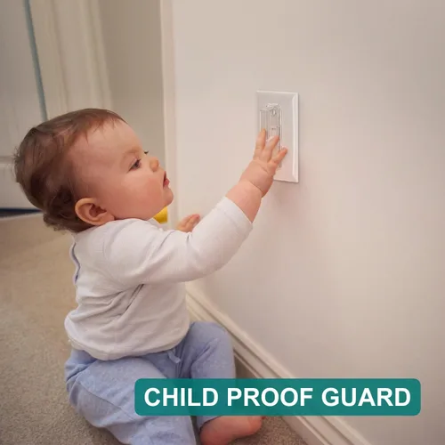 Miniatura 3 de CLYMENE Paquete de 2 fundas protectoras para interruptor de luz, cubierta de interruptor de pared a prueba de niños que protegen las luces