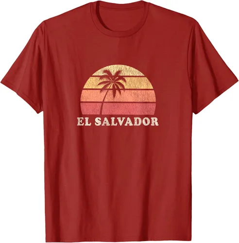 Miniatura 62 de El Salvador Vintage 70s Retro Throwback Design Camiseta, Azul