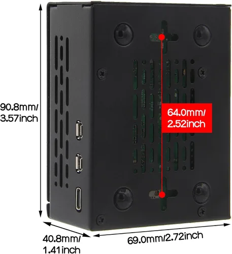 Miniatura 5 de Geekworm Funda de metal PCIe P579 con enfriador activo oficial Pi 5 para Raspberry Pi 5, soporte superior M.2 NVMe HAT X1001/X1004/X1003/X1015/X1000