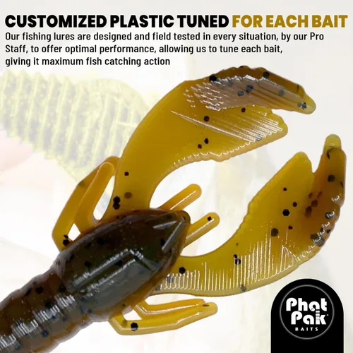 Miniatura 6 de Phat Pak Baits - Beasty Bug Jr Ned Rig Craw Finesse Bass Señuelo de pesca de plástico suave 20ct 2.8" Paquete de variedades