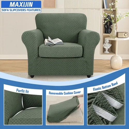 Miniatura 3 de MAXIJIN funda para sofá de 4 piezas, para sofás de 3 plazas, muy elástica, no se desliza, para perros, para mascotas, protector elástico de muebles