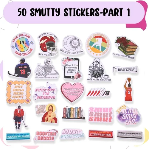 Miniatura 2 de Calcomanías de libro para Kindle, calcomanías de lectura Smut Bookish para adultos, picante, Booktok Smutty, divertida calcomanía estética, apoyo