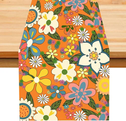 Miniatura 26 de Camino de mesa con estampado de piel de vaca, lino y algodón, rústico, estilo occidental, color negro, marrón, piel de vaca, para decoración